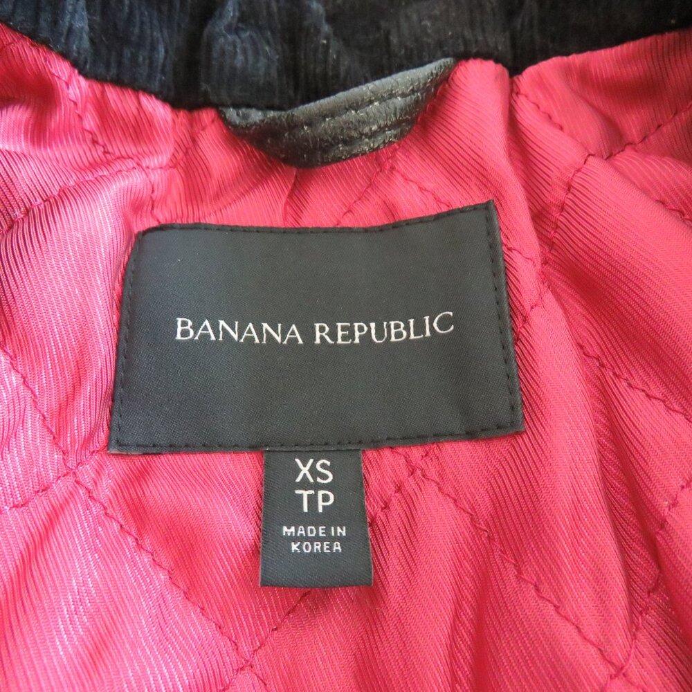 BANANA REPUBLIC Faded Black Lamb Leather Moto Jacket - Size XS - Picture 14 of 16